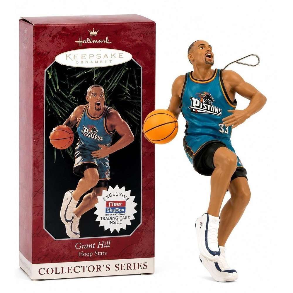 Hallmark Keepsake Grant Hill Ornament 1998 Hoop Stars Series NBA Pistons Box